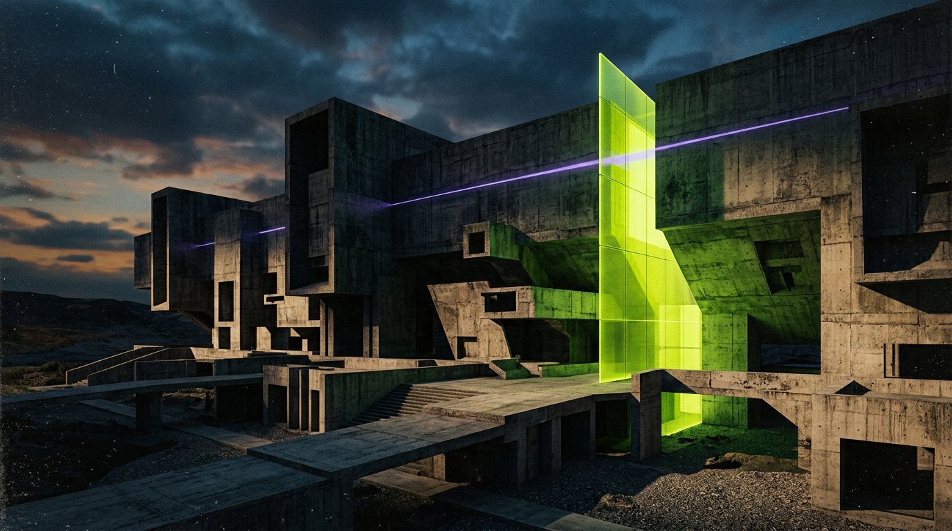 Brutalist architecture editorial photograph